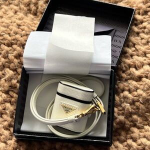 Prada Saffiano White Leather AirPods Case